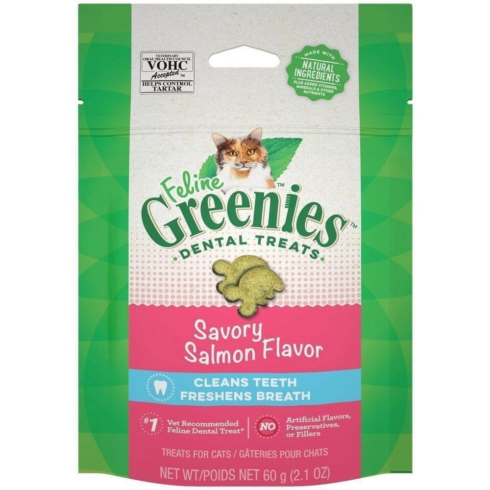 健綠 Greenies 貓咪潔牙餅 60g(2.1oz) 薄荷 鮮鮭 口腔保健零食 貓點心 貓零食貓潔牙餅『林口旗艦店』-規格圖9