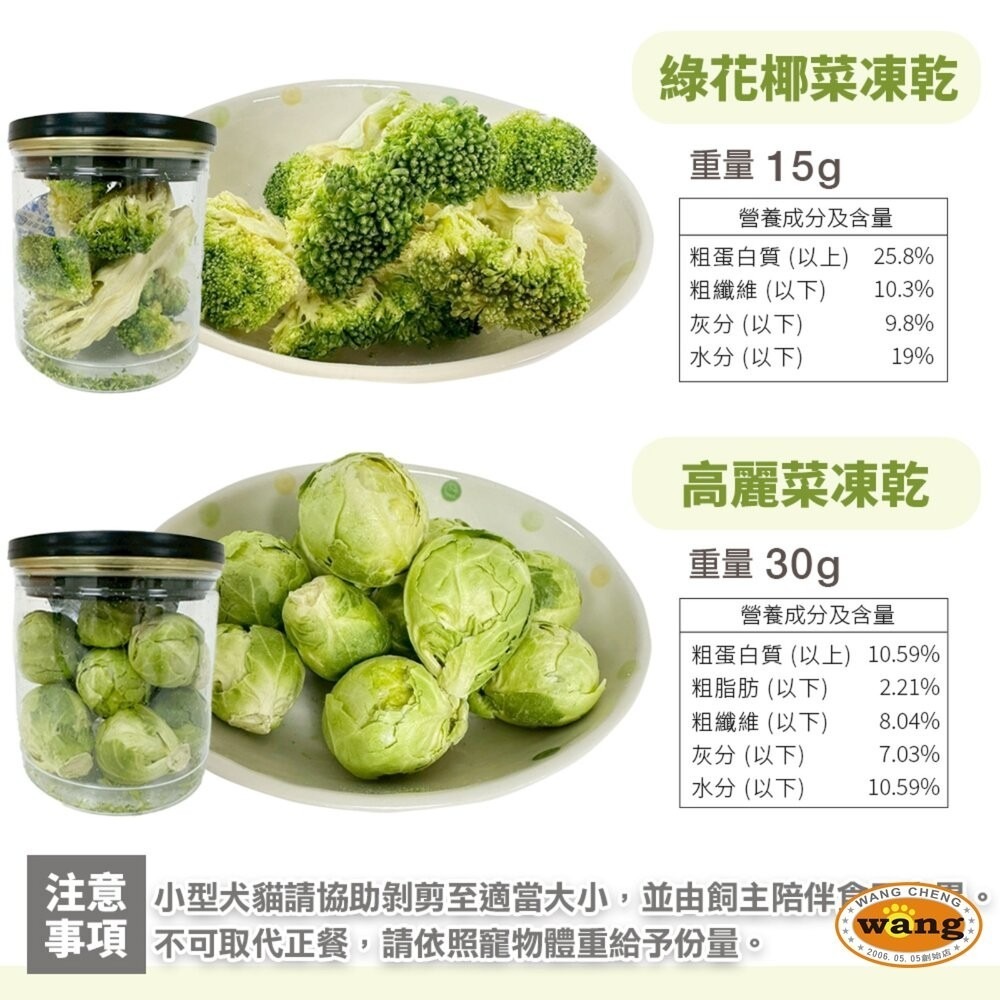 【買1送1】韓國寵物凍乾 蔬菜凍乾 綠花椰菜凍乾15g 高麗菜凍乾30g 蔬菜乾 狗凍乾 零食『林口旗艦店』-細節圖10