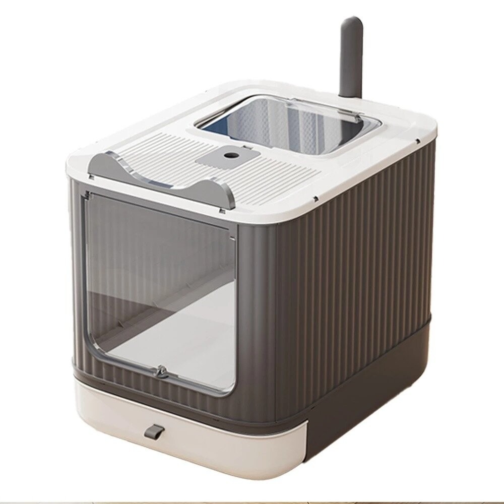 iCat 寵喵樂 精靈抽屜式全封閉紫外線貓砂盆｜全封閉 抽屜式 雙門 除臭 貓廁所『林口旗艦店』-規格圖9