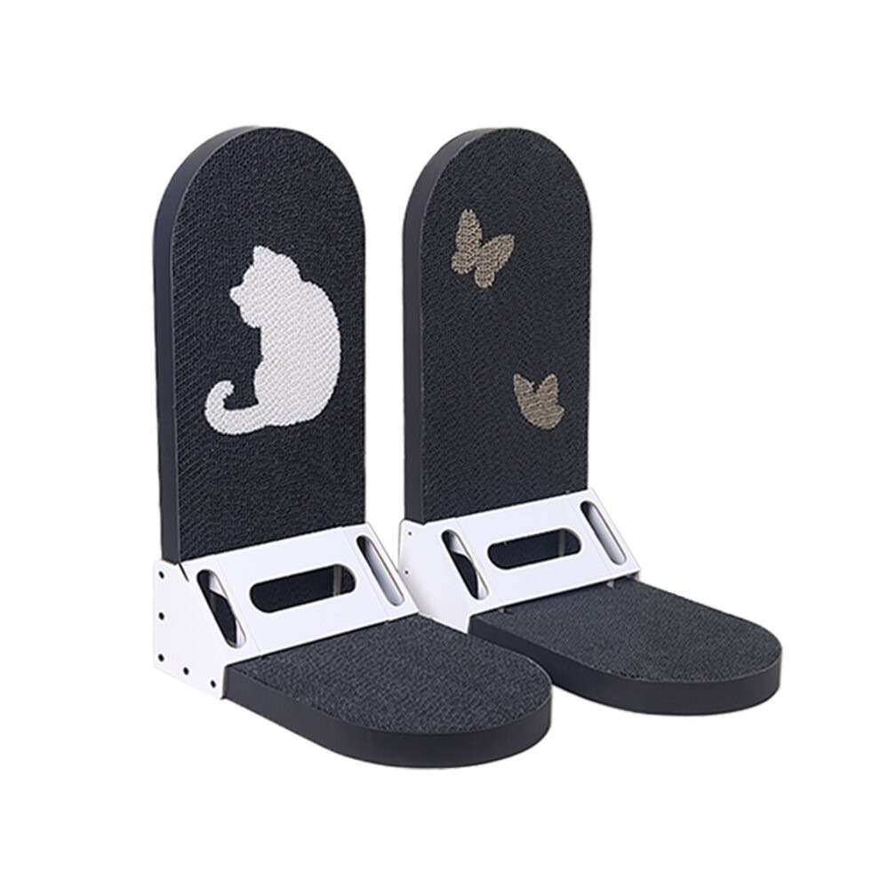 雙面L型-立式貓抓板-黑色貓咪