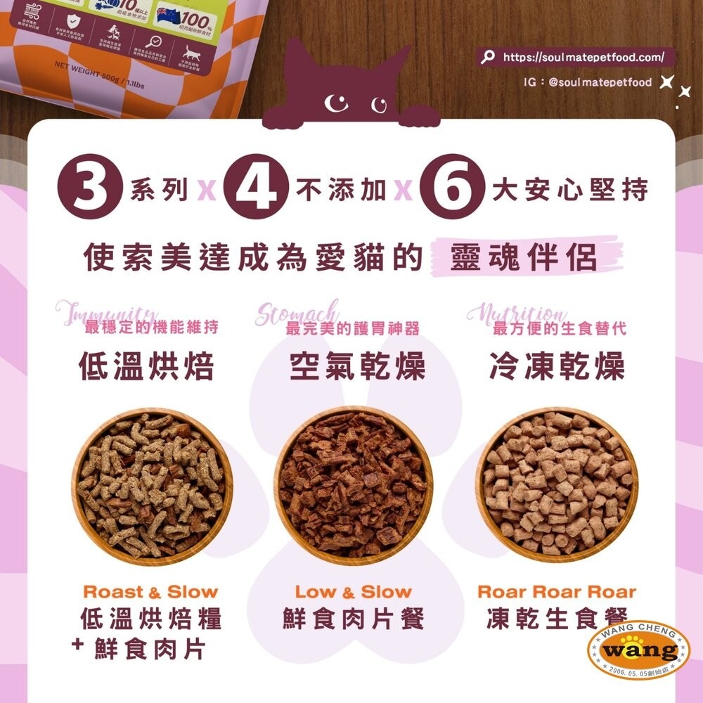 Soulmate 索美達 貓用肉糧 低溫烘焙糧+鮮食肉片 凍乾 肉片 鮮食肉片 貓飼料『林口旗艦店』-細節圖7