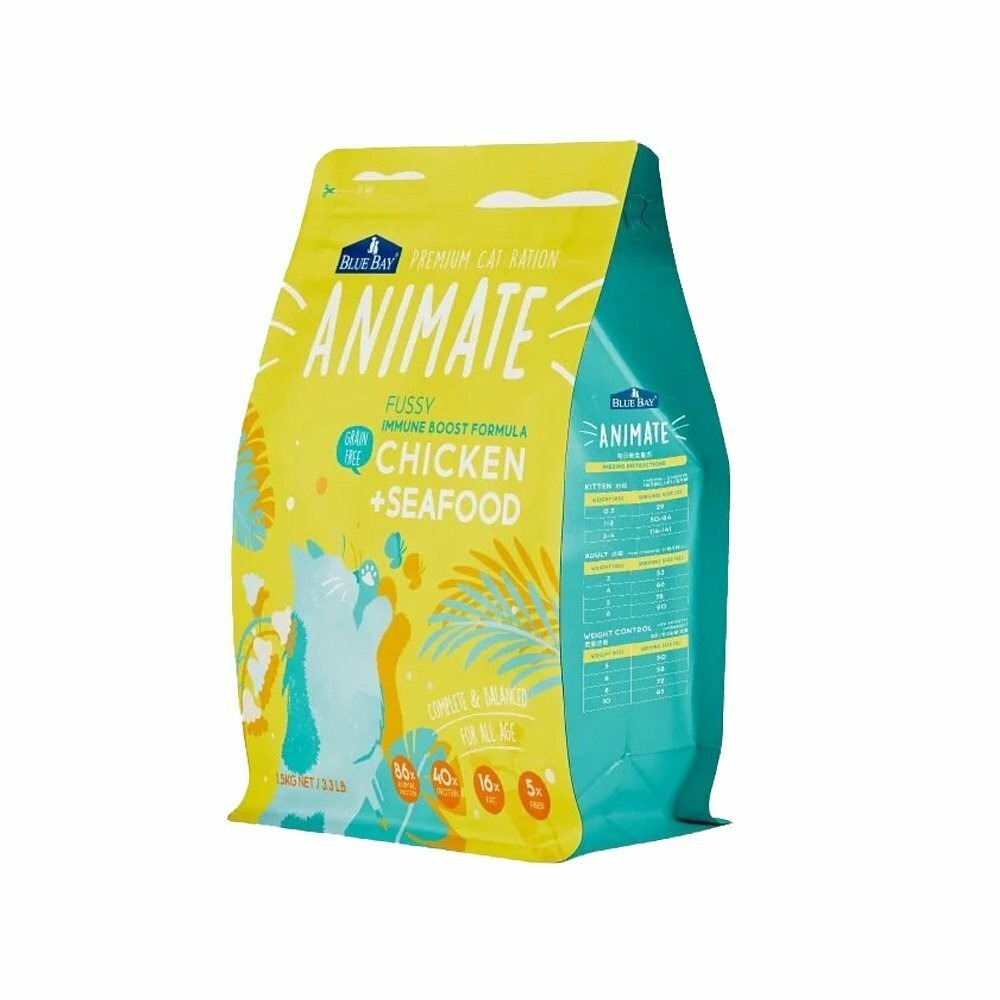 BLUE BAY 倍力 貓糧 1.5Kg【免運】 Animate 無穀貓飼料 室內貓 挑嘴貓配方 貓飼料『林口旗艦店』-規格圖6