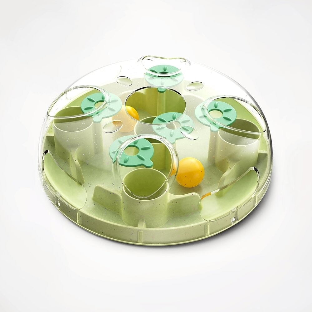 KADTC 貓玩具 益智慢食玩具盤 智趣軌道球 聰明貓訓練站 聰明貓訓練站 智探寶盒 慢食樂活益智碗-規格圖11