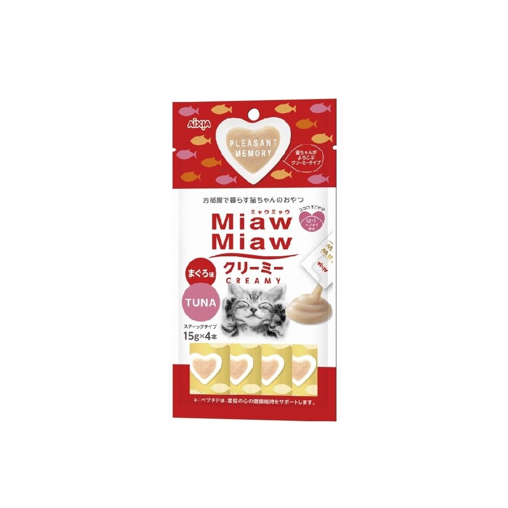 日本 AIXIA 愛喜雅 Miaw 妙喵肉泥【單包】15gx4入 貓零食 貓肉泥『林口旗艦店』-規格圖7