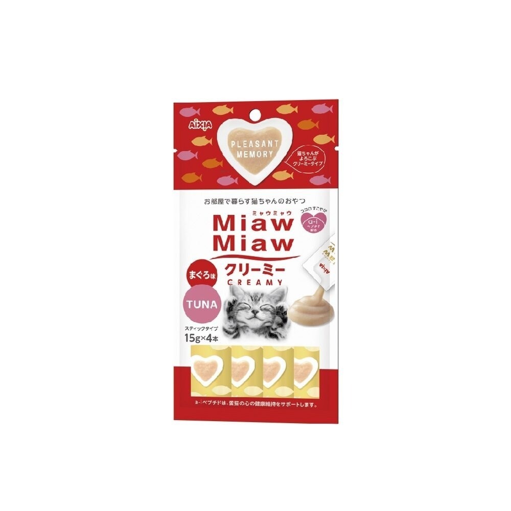 日本 AIXIA 愛喜雅 Miaw 妙喵肉泥【單包】15gx4入 貓零食 貓肉泥『林口旗艦店』-規格圖7