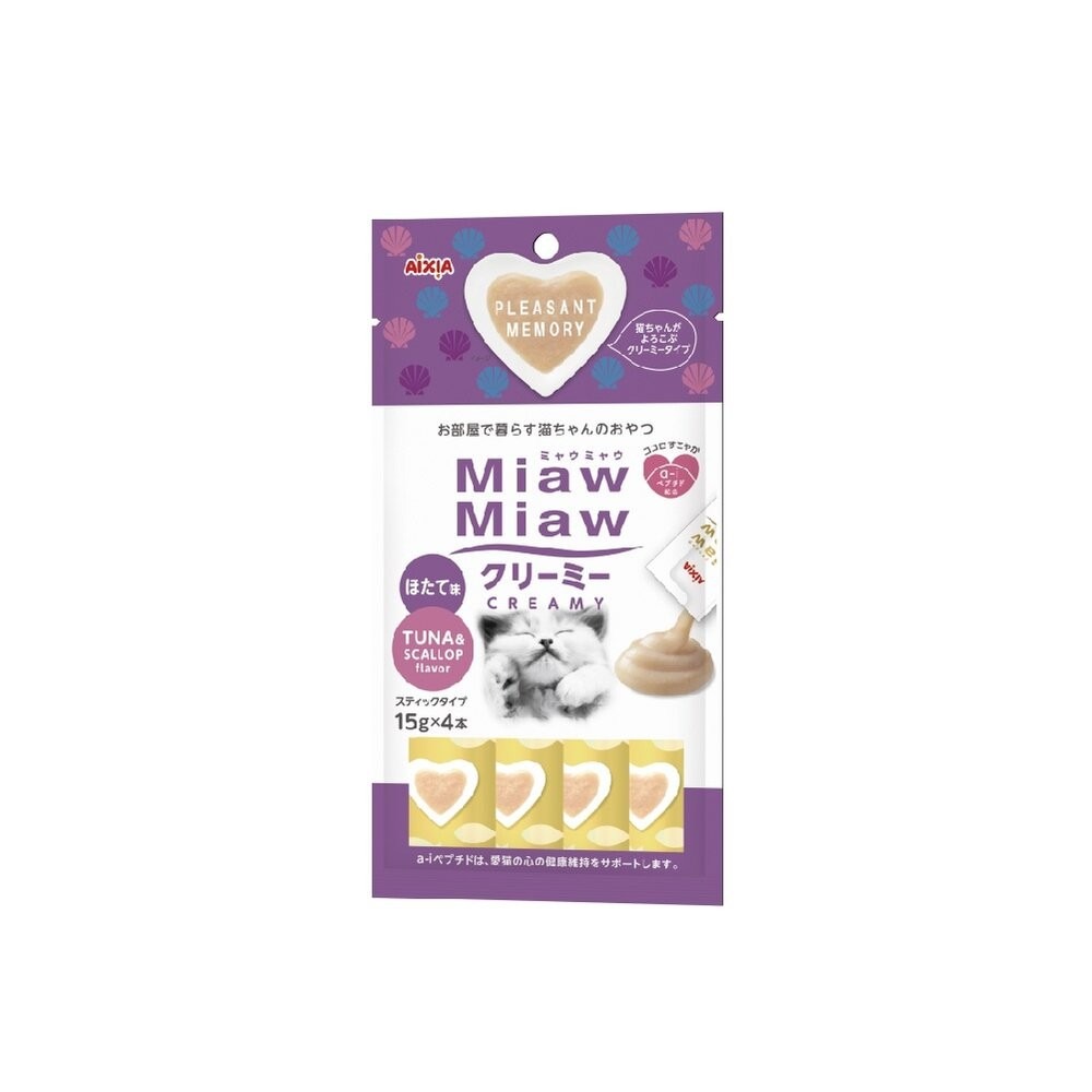 日本 AIXIA 愛喜雅 Miaw 妙喵肉泥【單包】15gx4入 貓零食 貓肉泥『林口旗艦店』-規格圖7