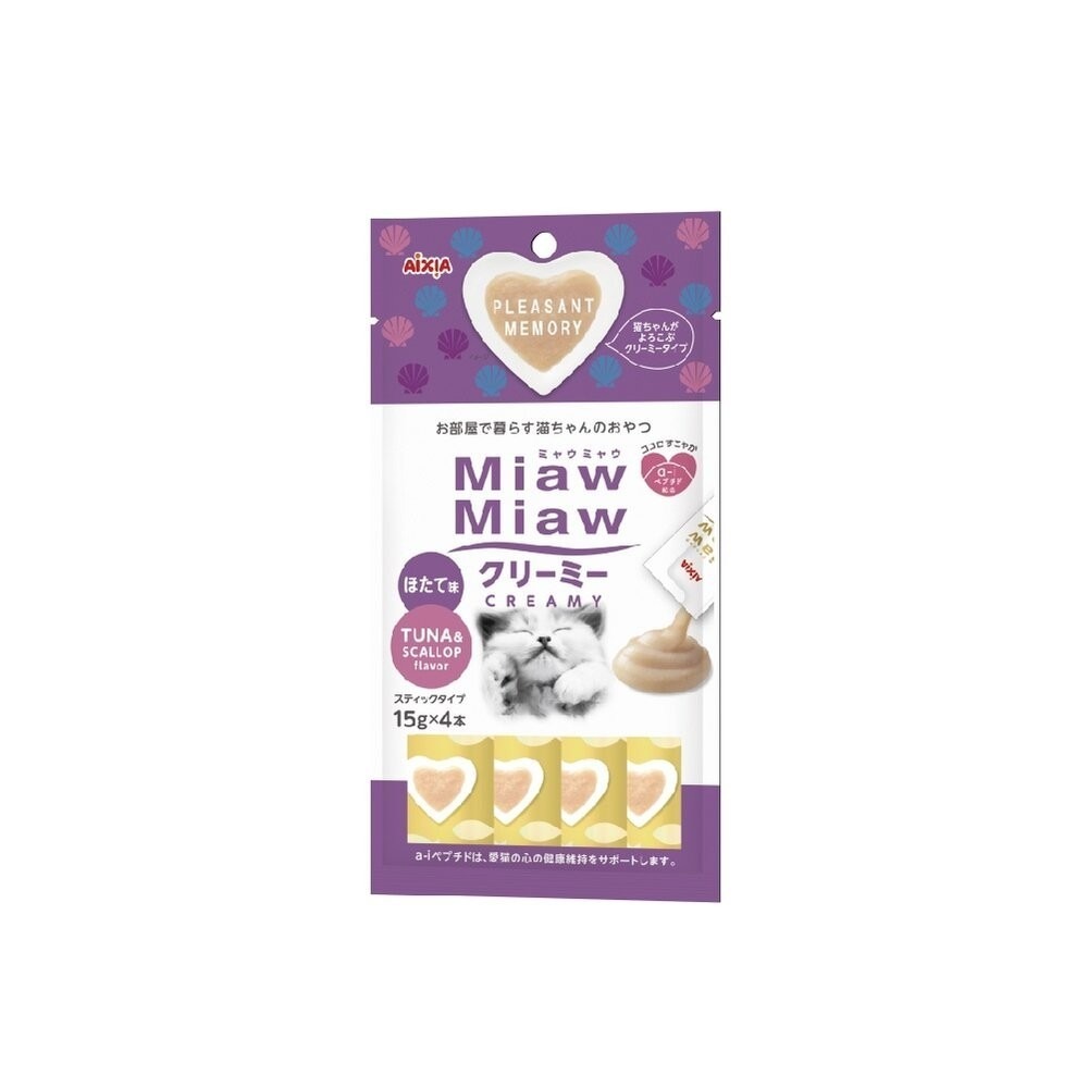 日本 AIXIA 愛喜雅 Miaw 妙喵肉泥【單包】15gx4入 貓零食 貓肉泥『林口旗艦店』-規格圖7