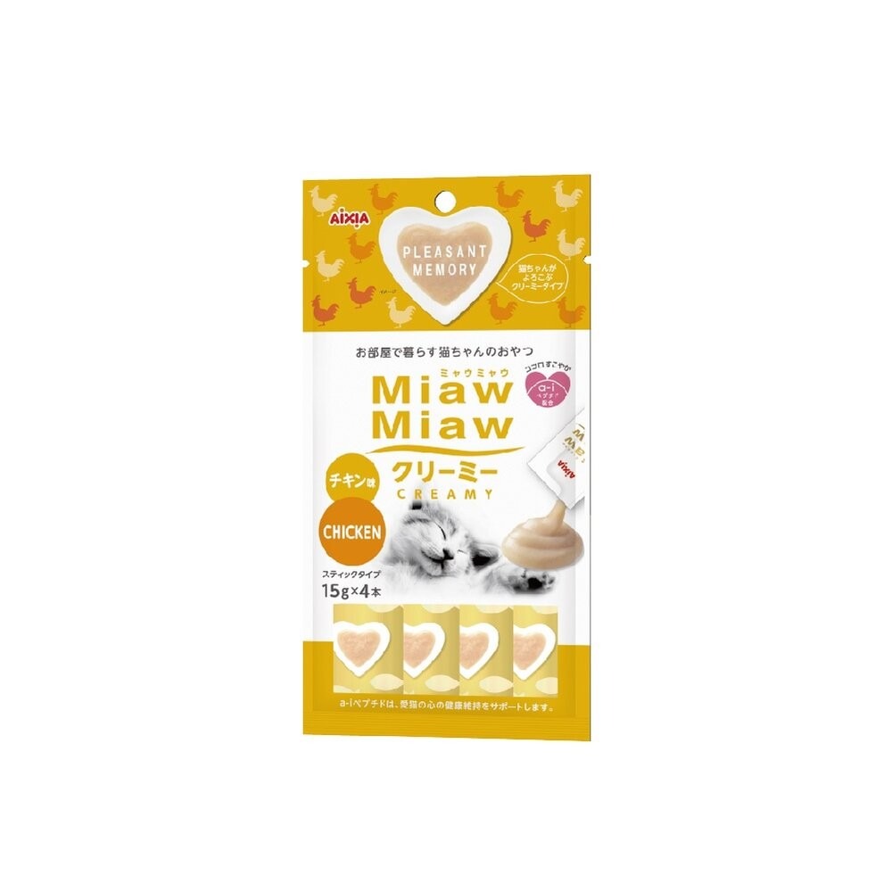 日本 AIXIA 愛喜雅 Miaw 妙喵肉泥【單包】15gx4入 貓零食 貓肉泥『林口旗艦店』-規格圖7