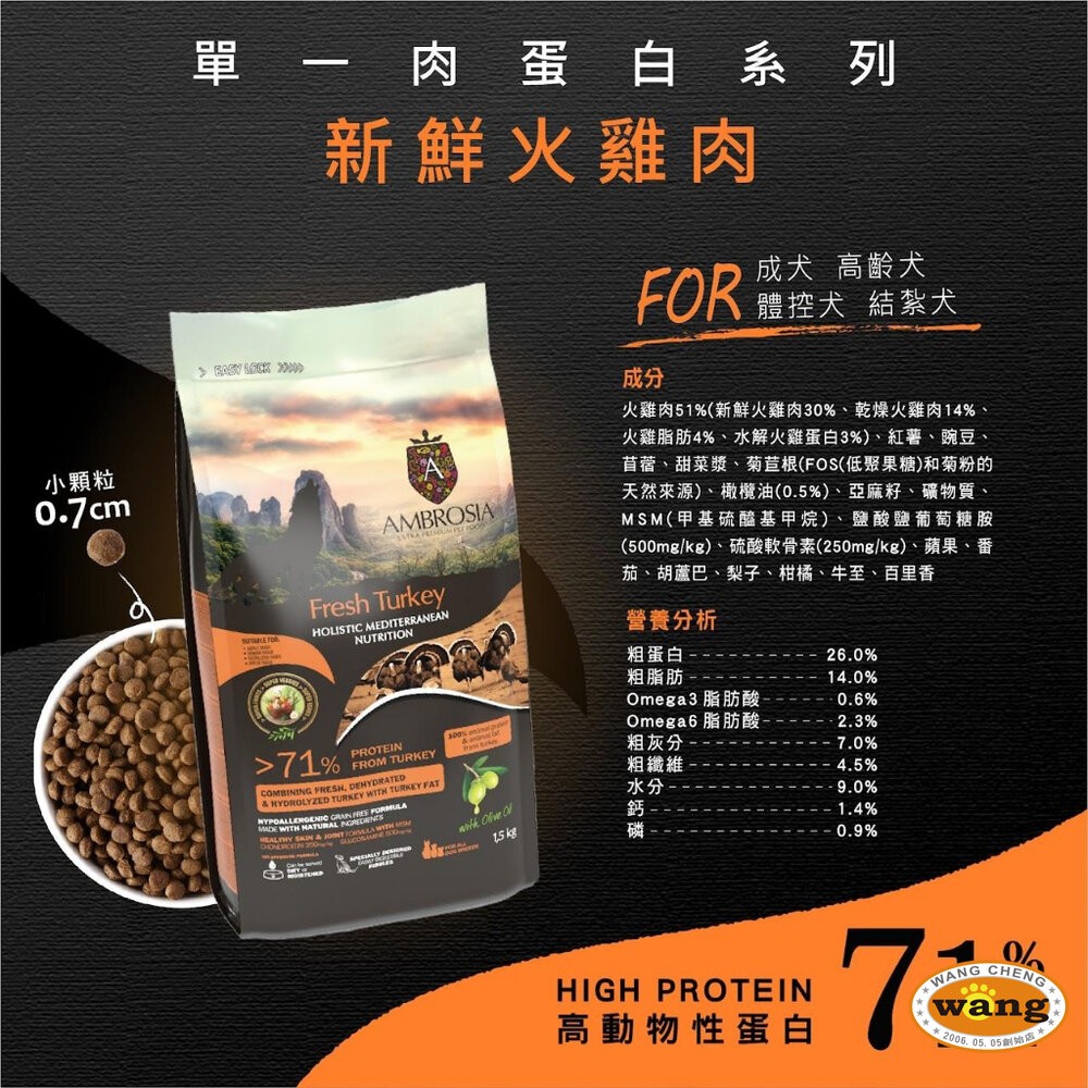 AMBROSIA 安柏希雅 無穀鮮肉犬糧 100g 單一肉蛋白 幼母犬/迷你小型犬/高齡體控犬-細節圖9