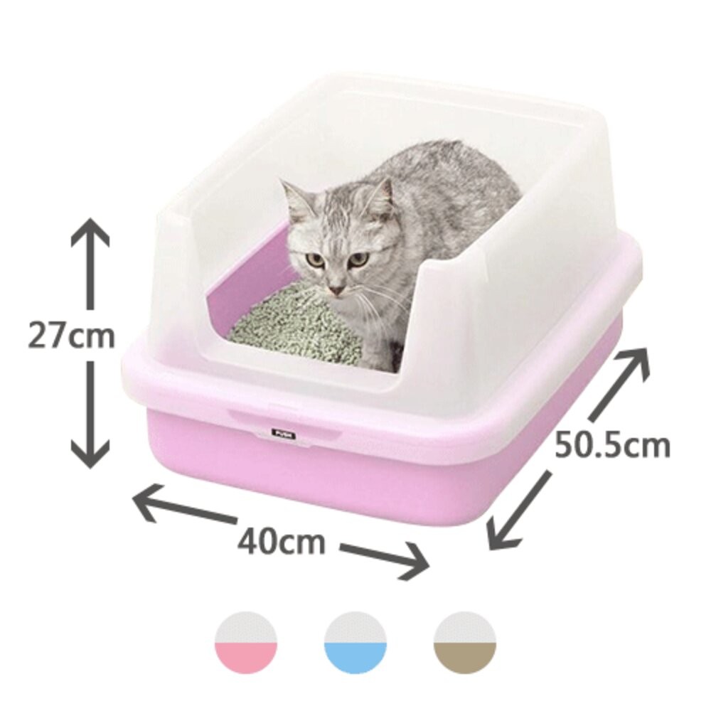 IRIS 貓砂盆 一週間大玉貓便盆 雙層貓便盆 半開放式 全覆蓋式 加大款 砂不漏 除臭貓便盆  貓便盆『WANG』-規格圖4