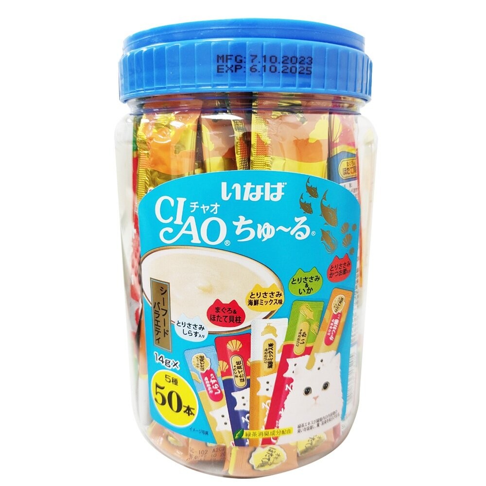 Ciao 桶裝 啾嚕肉泥 盒裝/桶裝 鮪魚綜合海陸 雞肉綜合海鮮 綜合營養 貓零食 貓肉泥 『WANG』-規格圖10