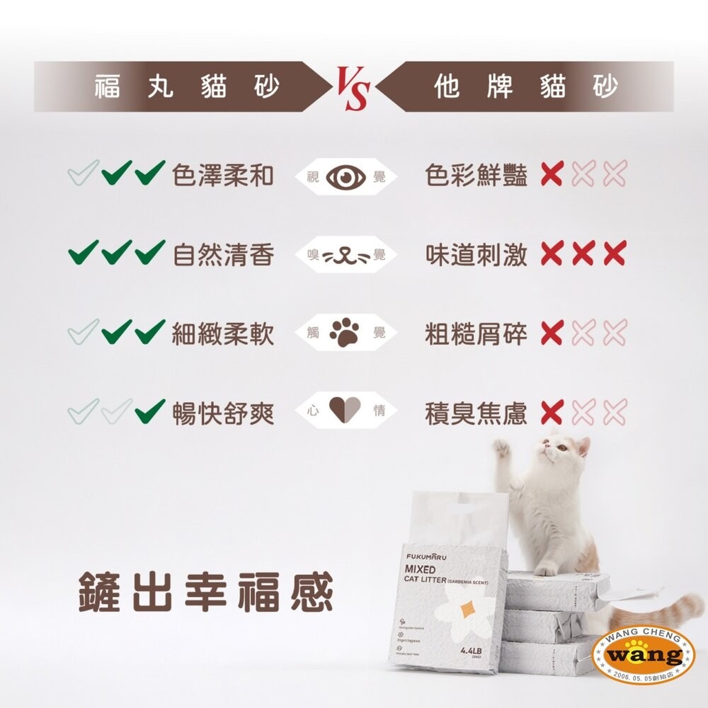 福丸貓砂 貓砂【4包組】混合除臭貓砂 易分解 可沖馬桶 豆腐砂 木薯砂 礦砂 除臭貓砂『林口旗艦店』-細節圖9