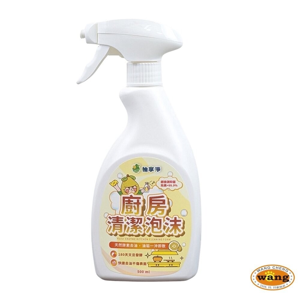 柚享淨 文旦酵素柚淨plus除油泡沫500ml(流理台清潔/油污清潔/泡沫包覆/亮潔去污/去油不費力)-細節圖2