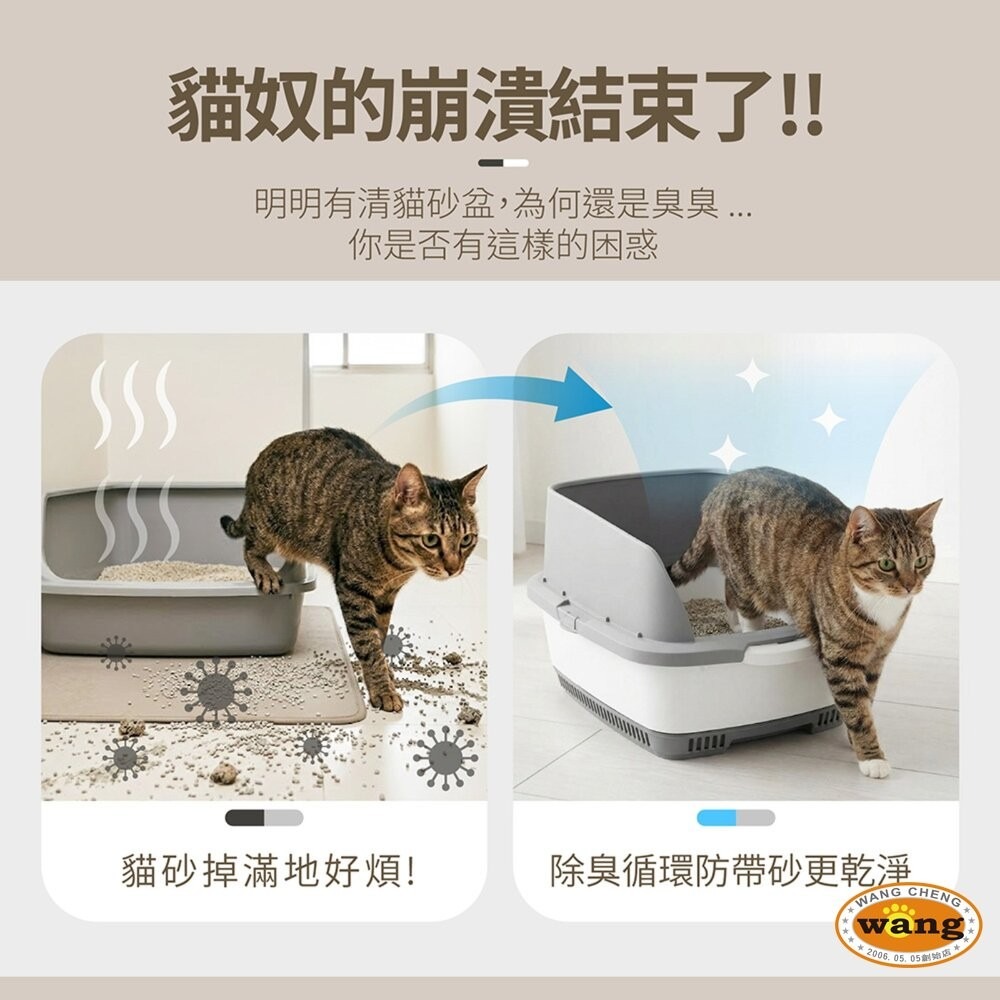 NOBA CATECO  高效除臭貓砂盆組 藍色/灰色 循環除臭 乾爽透氣 附猫鏟及乾爽吸收墊 貓砂盆『林口旗艦店』-細節圖6