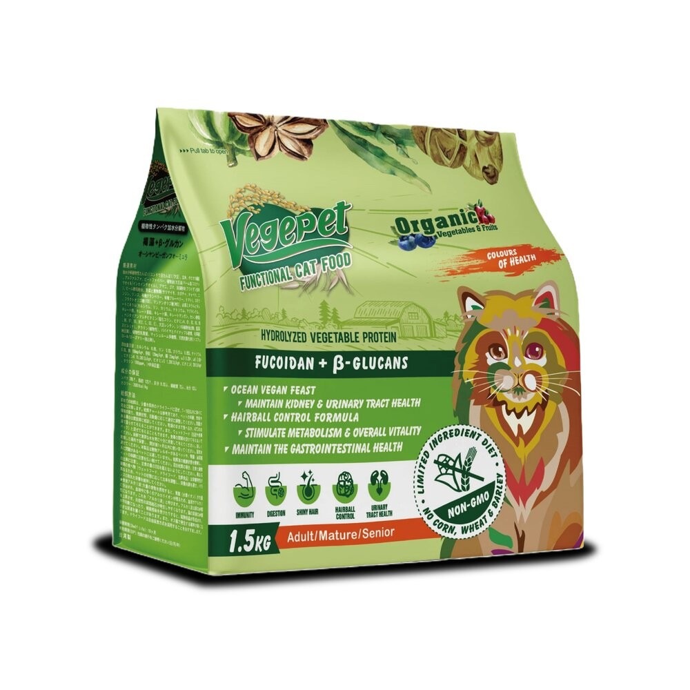 VegePet 維吉 貓糧 VP 專業成貓熟齡素貓食褐藻 機能性素貓食 素肉 貓乾糧 貓主食 貓飼料『林口旗艦店』-規格圖6