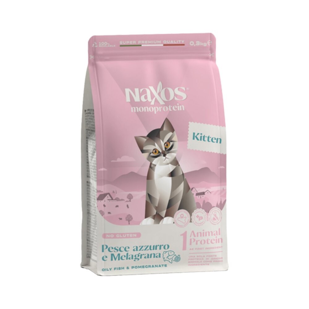 義大利 Naxos 納索斯 貓糧系列 0.3kg 幼貓 成貓 無麩質 低敏 貓乾糧 貓飼料『WANG』-規格圖6
