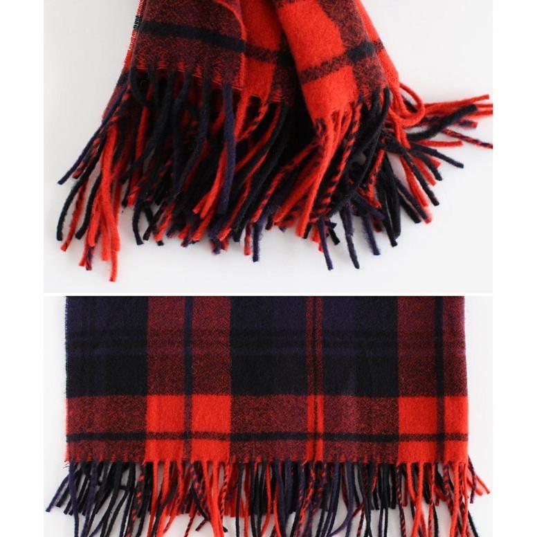 韓國製 百搭文青格紋披巾/圍巾-細節圖7