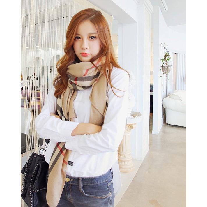 韓國製 精典時尚格紋絲巾-細節圖2