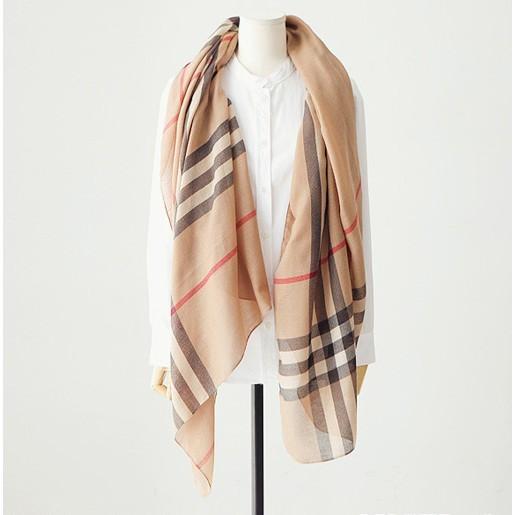 韓國製 精典時尚格紋絲巾-細節圖8