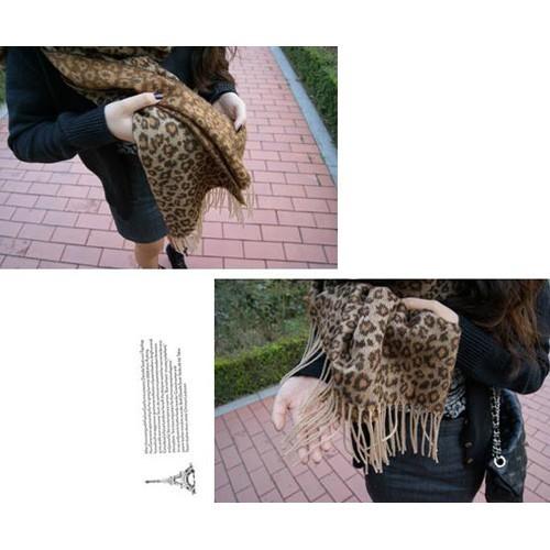 韓國製 時髦豹紋圍巾-細節圖3