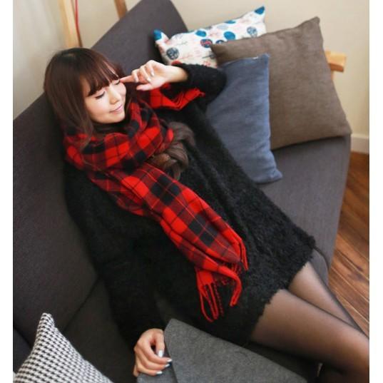 韓國製 時髦亮眼格紋披巾/圍巾-細節圖7