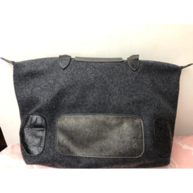 long champ Le Pliage秋冬真皮毛呢拼接手提包-細節圖2