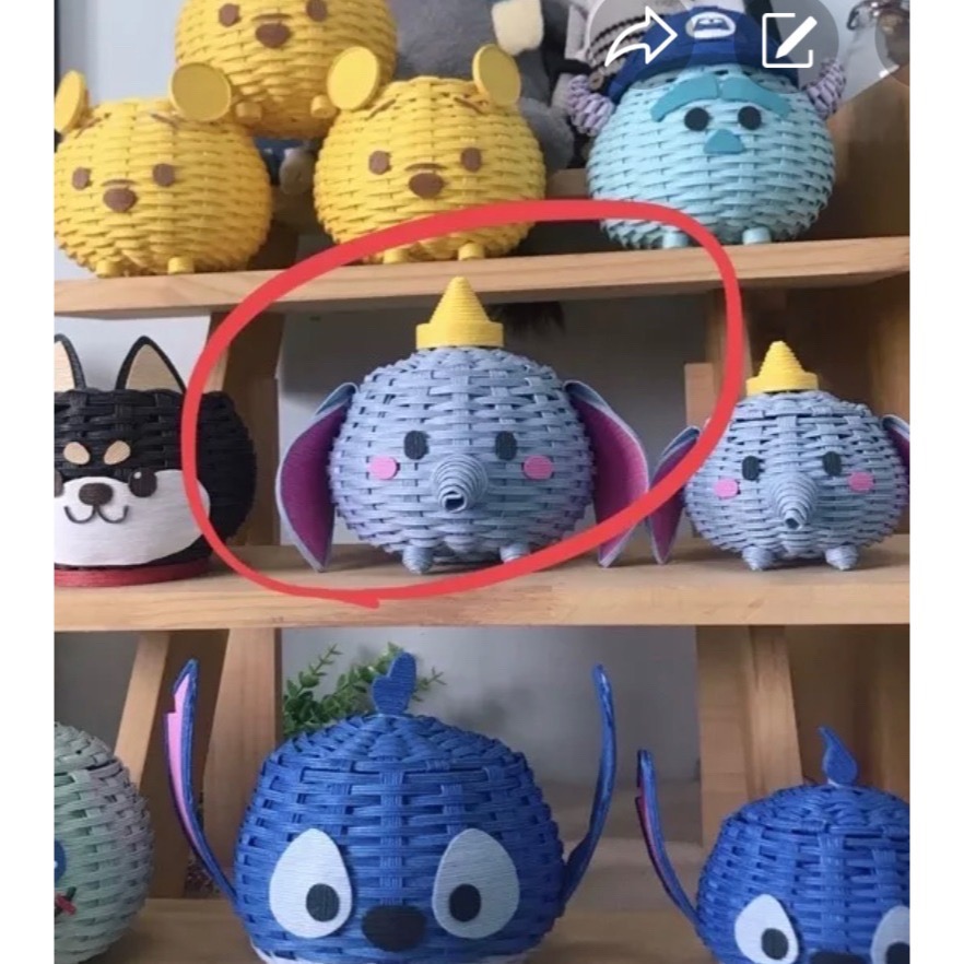 Tsumtsum 迪士尼 造型紙籐籃-細節圖31