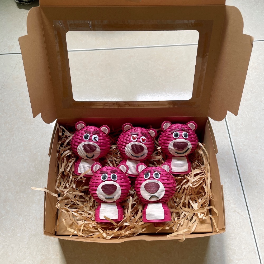 紙籐 紙藤 造型小公仔 熊抱哥 維尼 小豬 跳跳虎 三眼怪-細節圖4