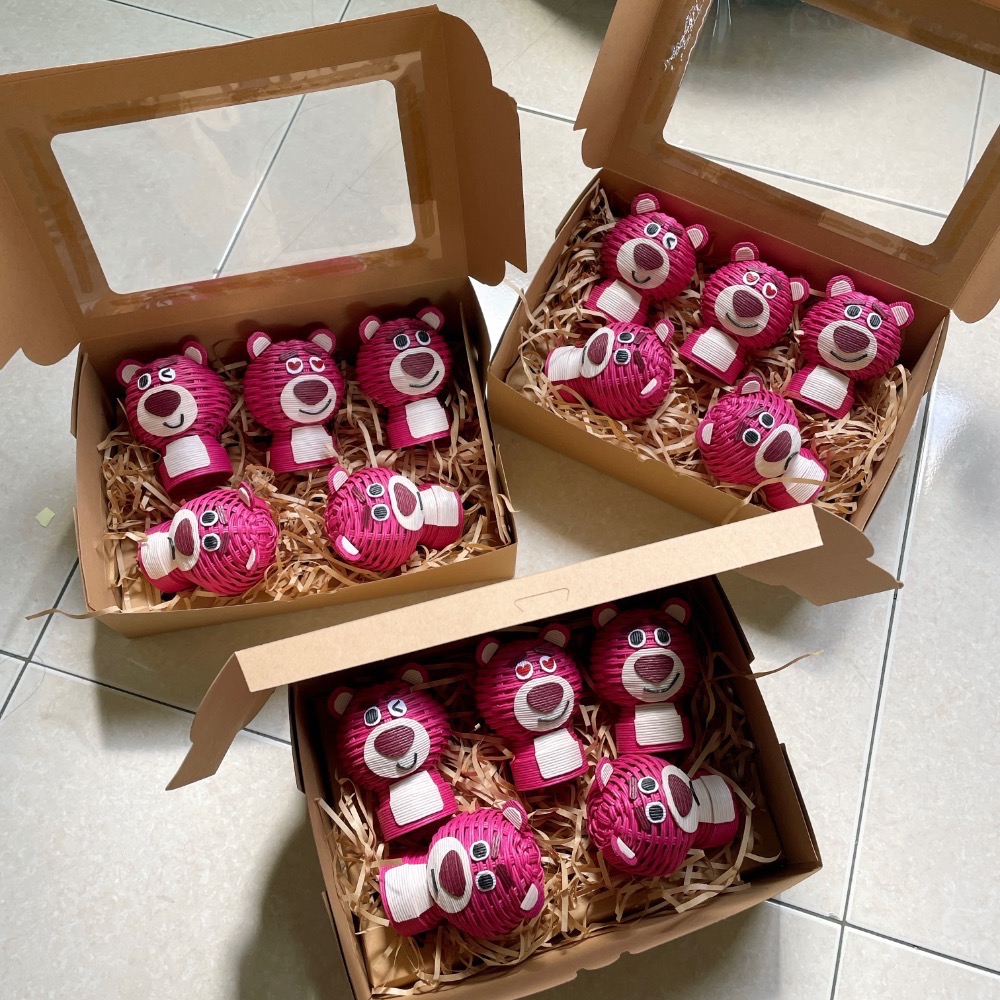 紙籐 紙藤 造型小公仔 熊抱哥 維尼 小豬 跳跳虎 三眼怪-細節圖5