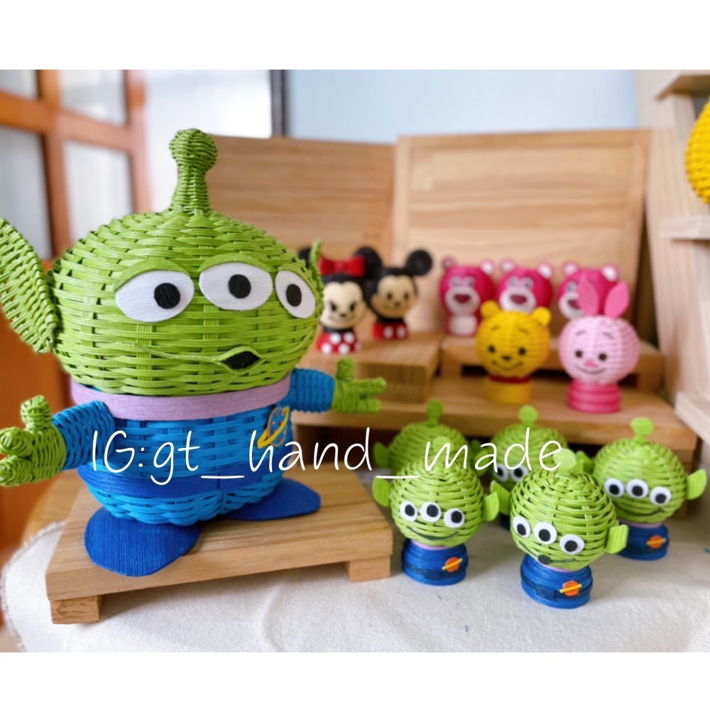 紙籐 紙藤 造型小公仔 熊抱哥 維尼 小豬 跳跳虎 三眼怪-細節圖10