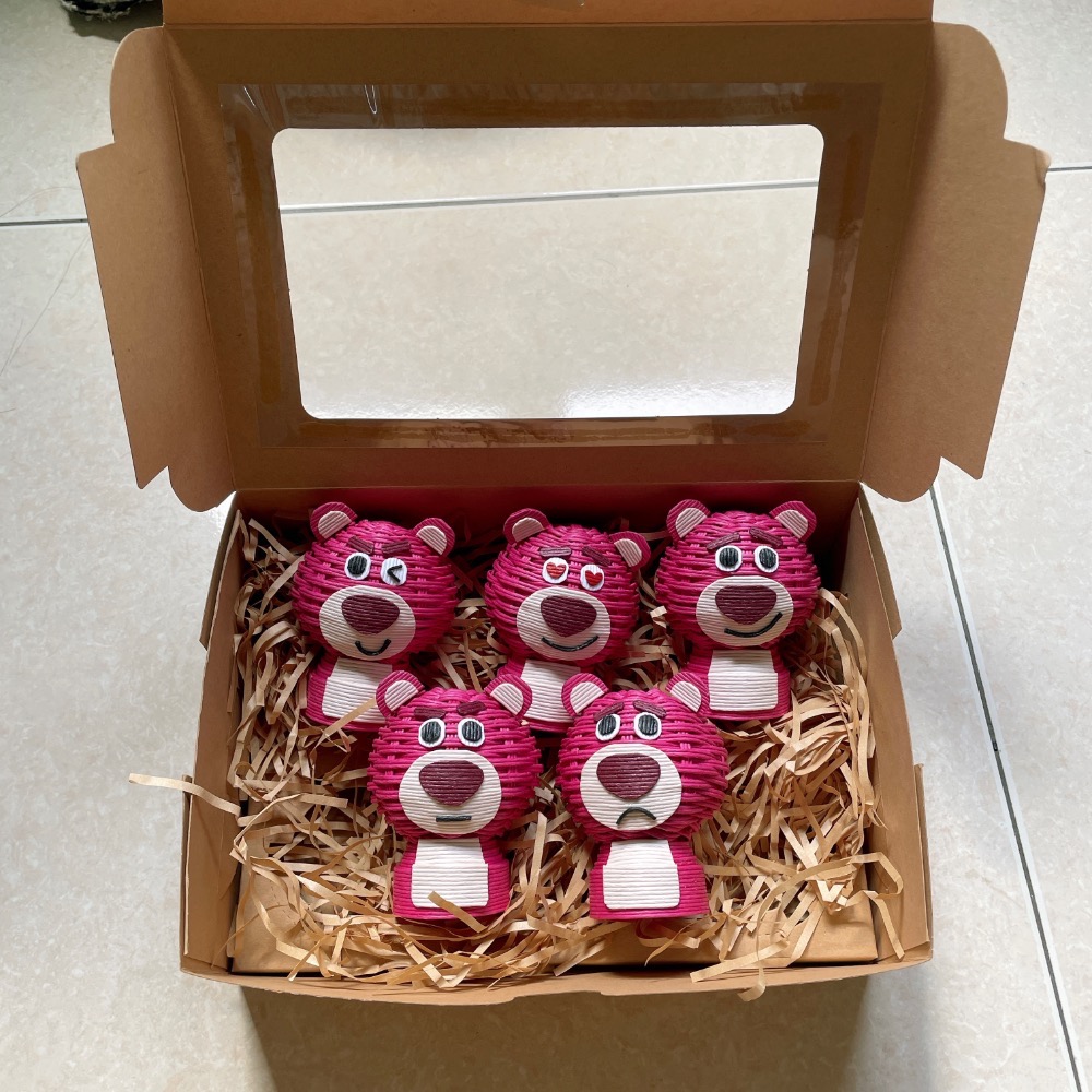 紙籐 紙藤 造型小公仔 熊抱哥 維尼 小豬 跳跳虎 三眼怪-規格圖11