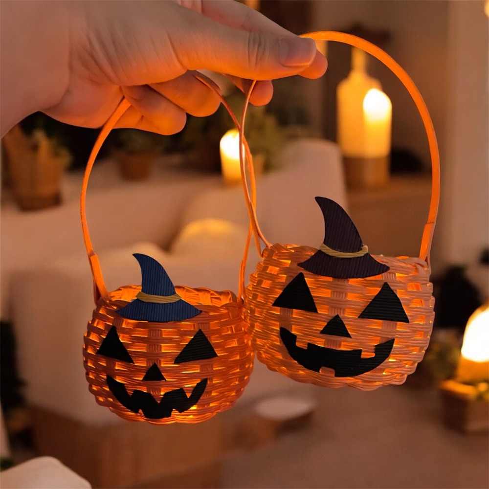 萬聖節🎃 南瓜 紙籐籃 紙藤籃 DIY手作 手作材料 材料包 萬聖節活動 學校課程-細節圖4