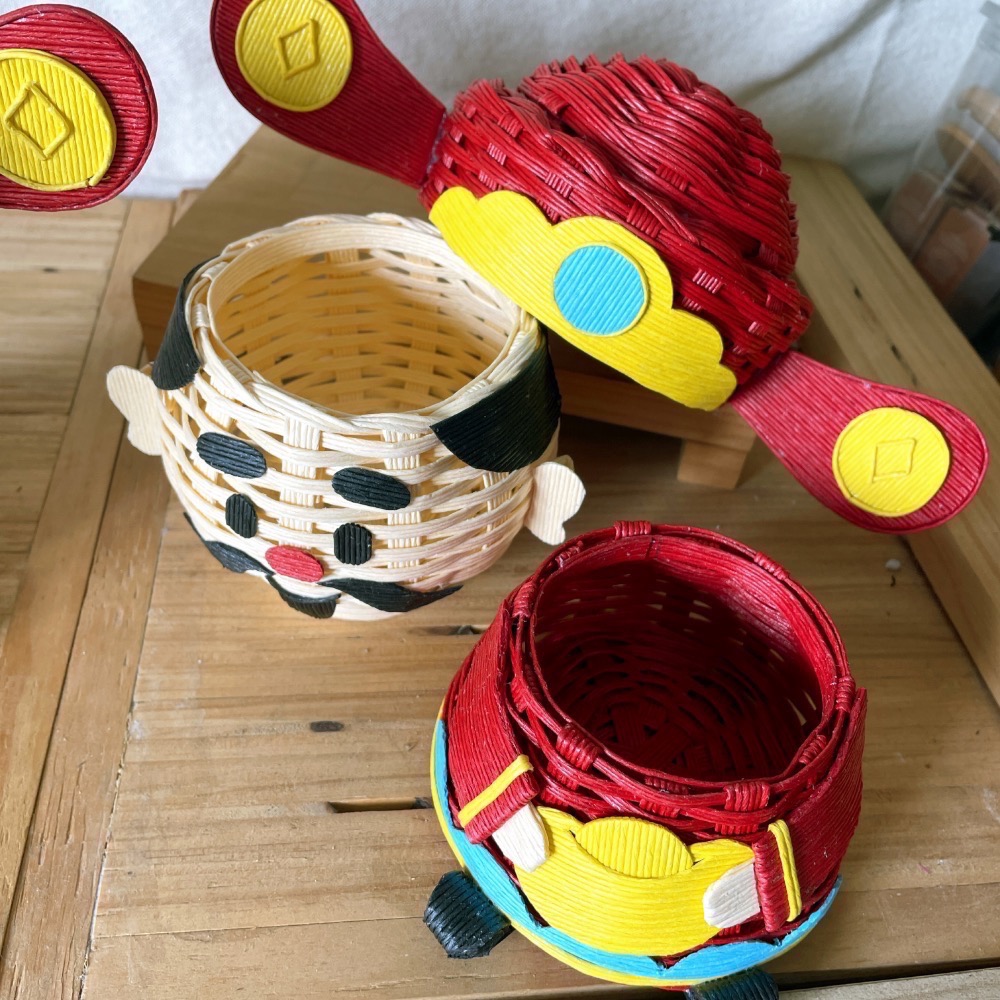 財神爺 春節 過年 紙籐籃 紙藤籃 公仔-細節圖2