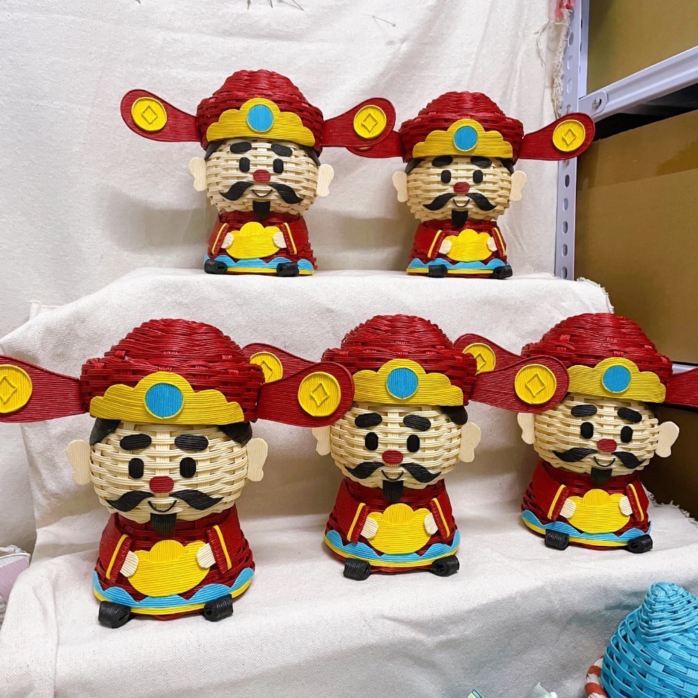 財神爺 春節 過年 紙籐籃 紙藤籃 公仔-細節圖3