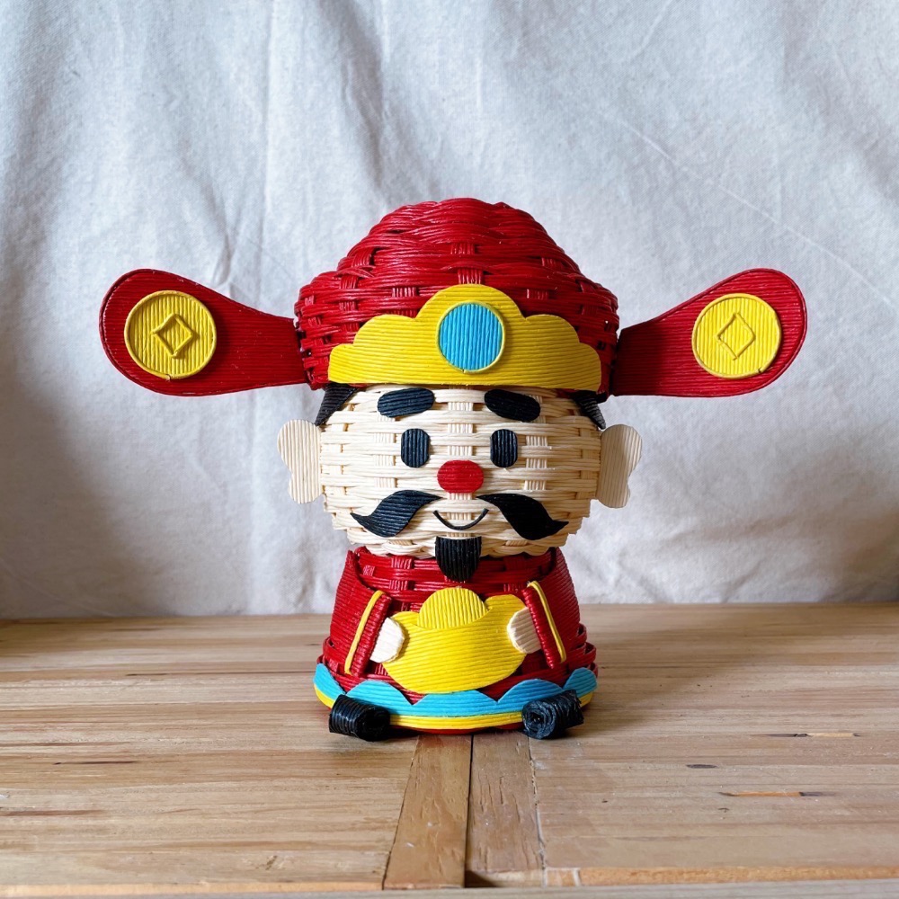 財神爺 春節 過年 紙籐籃 紙藤籃 公仔-細節圖4