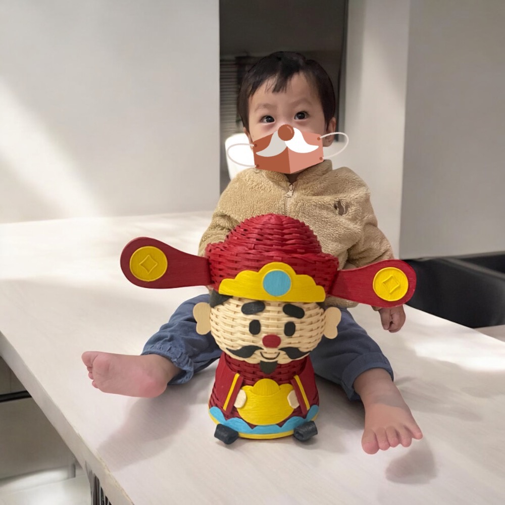 財神爺 春節 過年 紙籐籃 紙藤籃 公仔-細節圖5