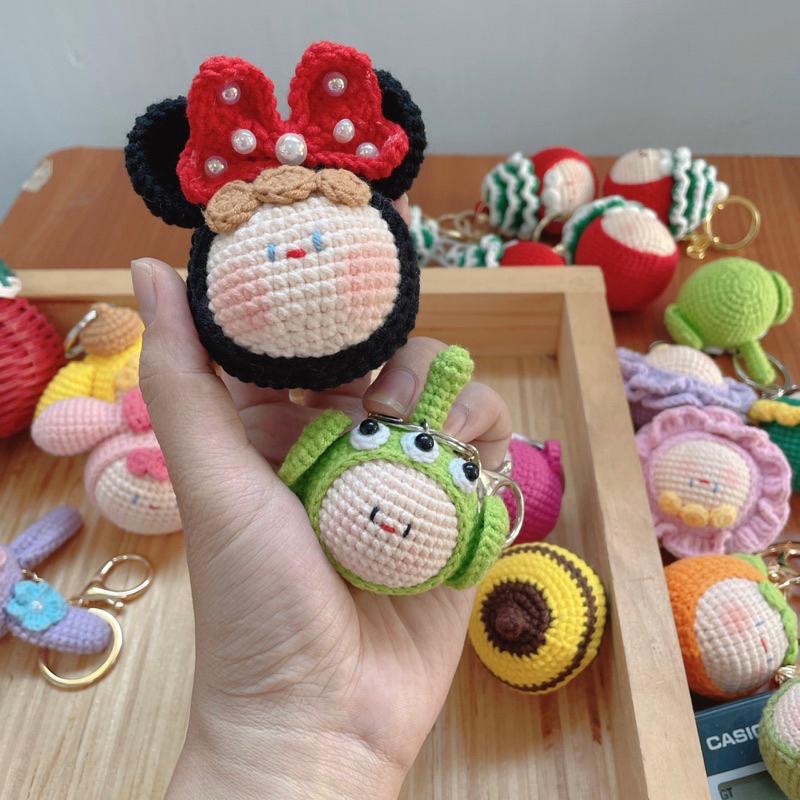 現貨 毛線成品 聖誕節禮物 畢業禮物 交換禮物 毛線吊飾 小團子 小丸子 聖誕節 生日禮物 鑰匙圈-細節圖4