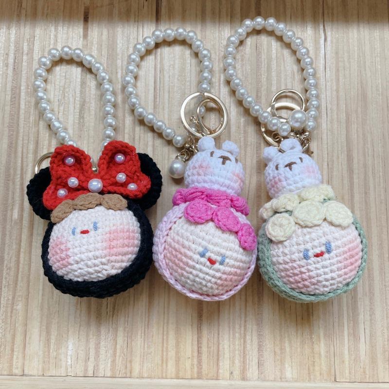 現貨 毛線成品 聖誕節禮物 畢業禮物 交換禮物 毛線吊飾 小團子 小丸子 聖誕節 生日禮物 鑰匙圈-細節圖5