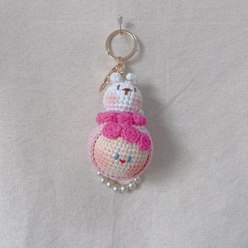 現貨 毛線成品 聖誕節禮物 畢業禮物 交換禮物 毛線吊飾 小團子 小丸子 聖誕節 生日禮物 鑰匙圈-細節圖6