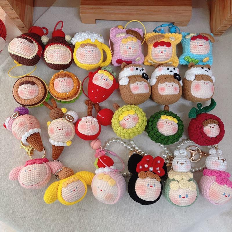 現貨 毛線成品 聖誕節禮物 畢業禮物 交換禮物 毛線吊飾 小團子 小丸子 聖誕節 生日禮物 鑰匙圈-細節圖7