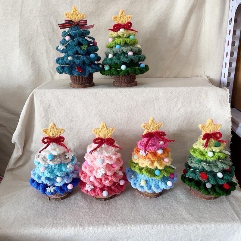 成品 聖誕樹 毛線聖誕樹 手作聖誕樹 聖誕節禮物 擺飾 聖誕樹燈 交換禮物-細節圖3