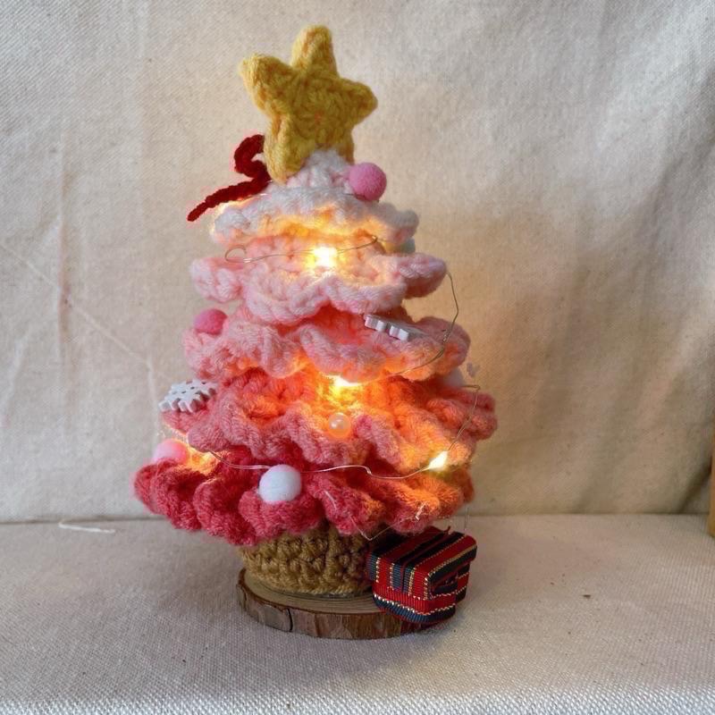 成品 聖誕樹 毛線聖誕樹 手作聖誕樹 聖誕節禮物 擺飾 聖誕樹燈 交換禮物-細節圖4