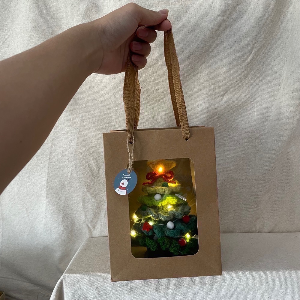 成品 聖誕樹 毛線聖誕樹 手作聖誕樹 聖誕節禮物 擺飾 聖誕樹燈 交換禮物-規格圖7