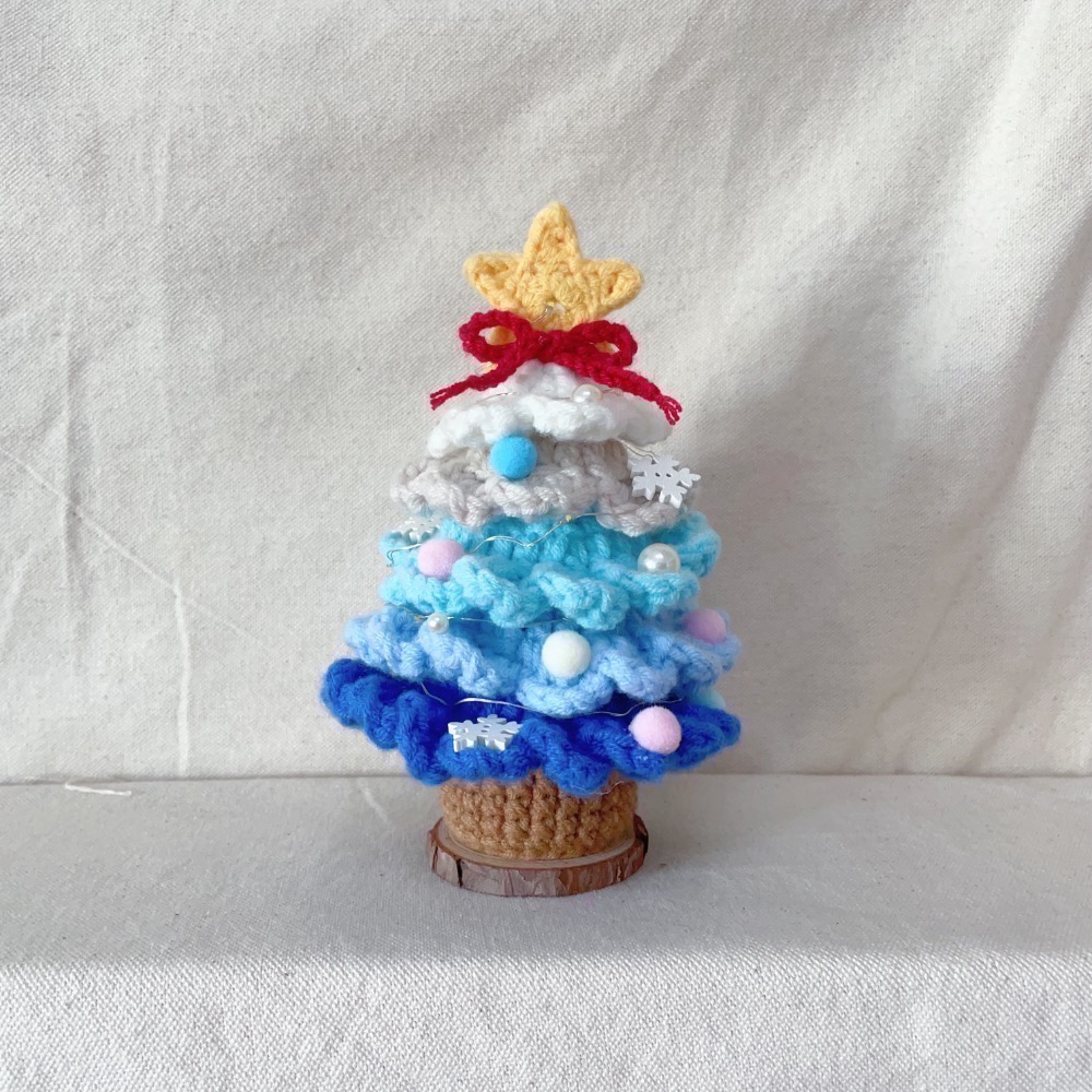 成品 聖誕樹 毛線聖誕樹 手作聖誕樹 聖誕節禮物 擺飾 聖誕樹燈 交換禮物-規格圖7