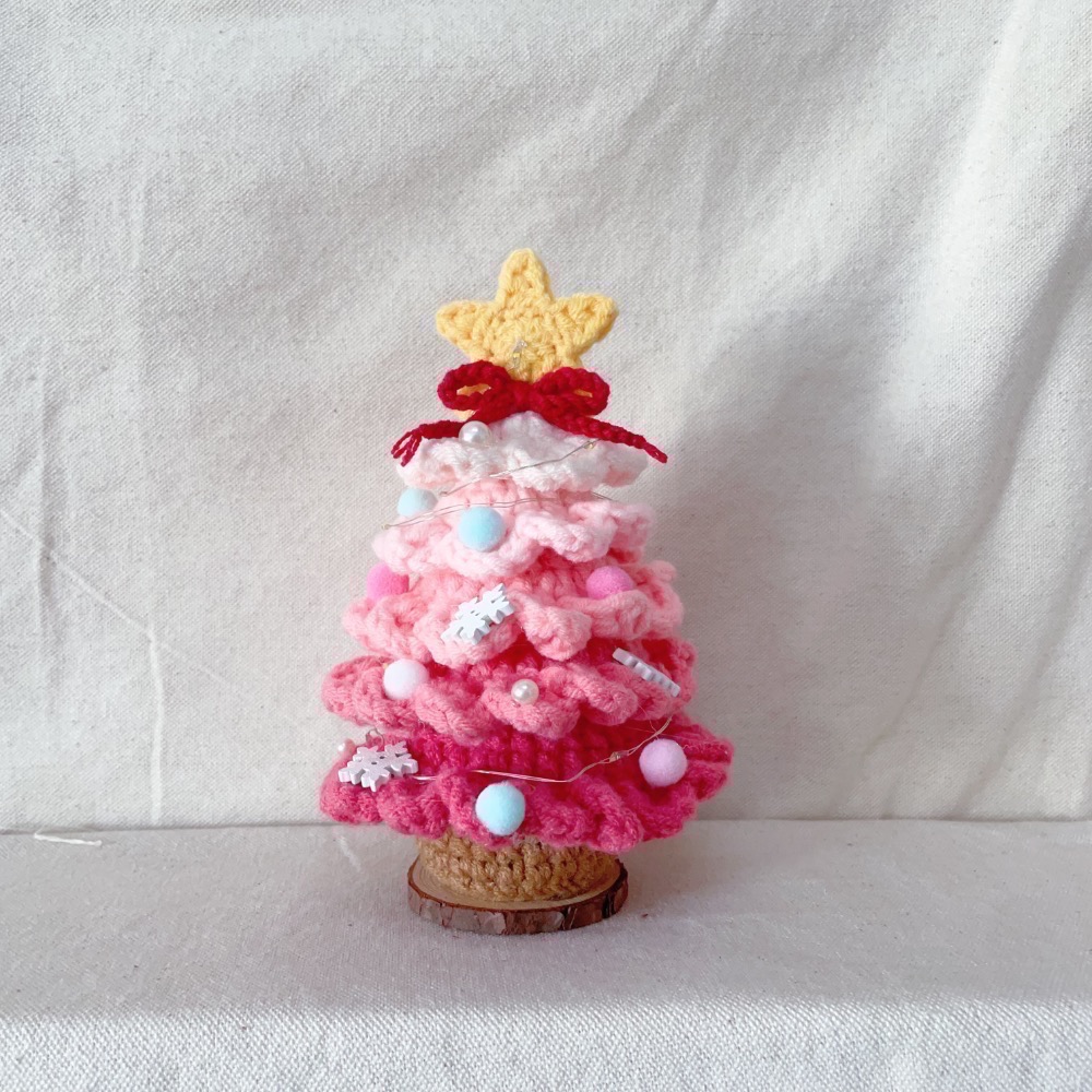 成品 聖誕樹 毛線聖誕樹 手作聖誕樹 聖誕節禮物 擺飾 聖誕樹燈 交換禮物-規格圖7