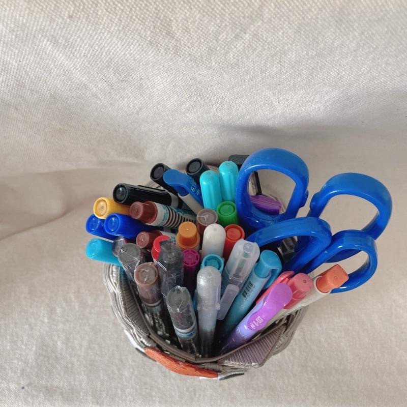 [現貨］成品 呆呆貓 紙籐籃 聖誕節禮物 收納籃 紙藤 生日禮物 貓咪 筆桶 手作禮物-細節圖3