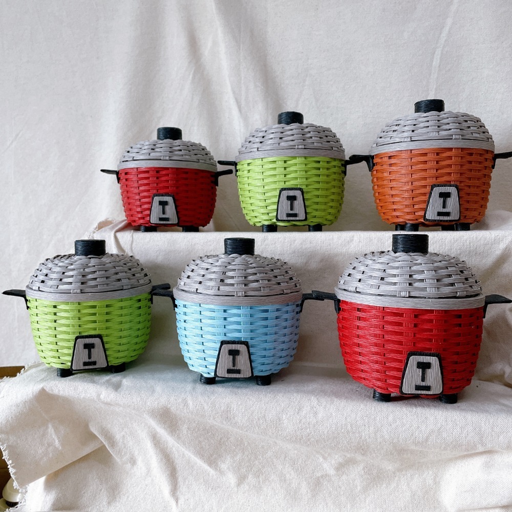 🔺電鍋 成品/ DIY 材料包 聖誕節禮物 畢業禮物 紙藤籃 紙藤 紙籐 糖果盒 收納籃 便條紙盒 辦公用品 生日禮物-規格圖9