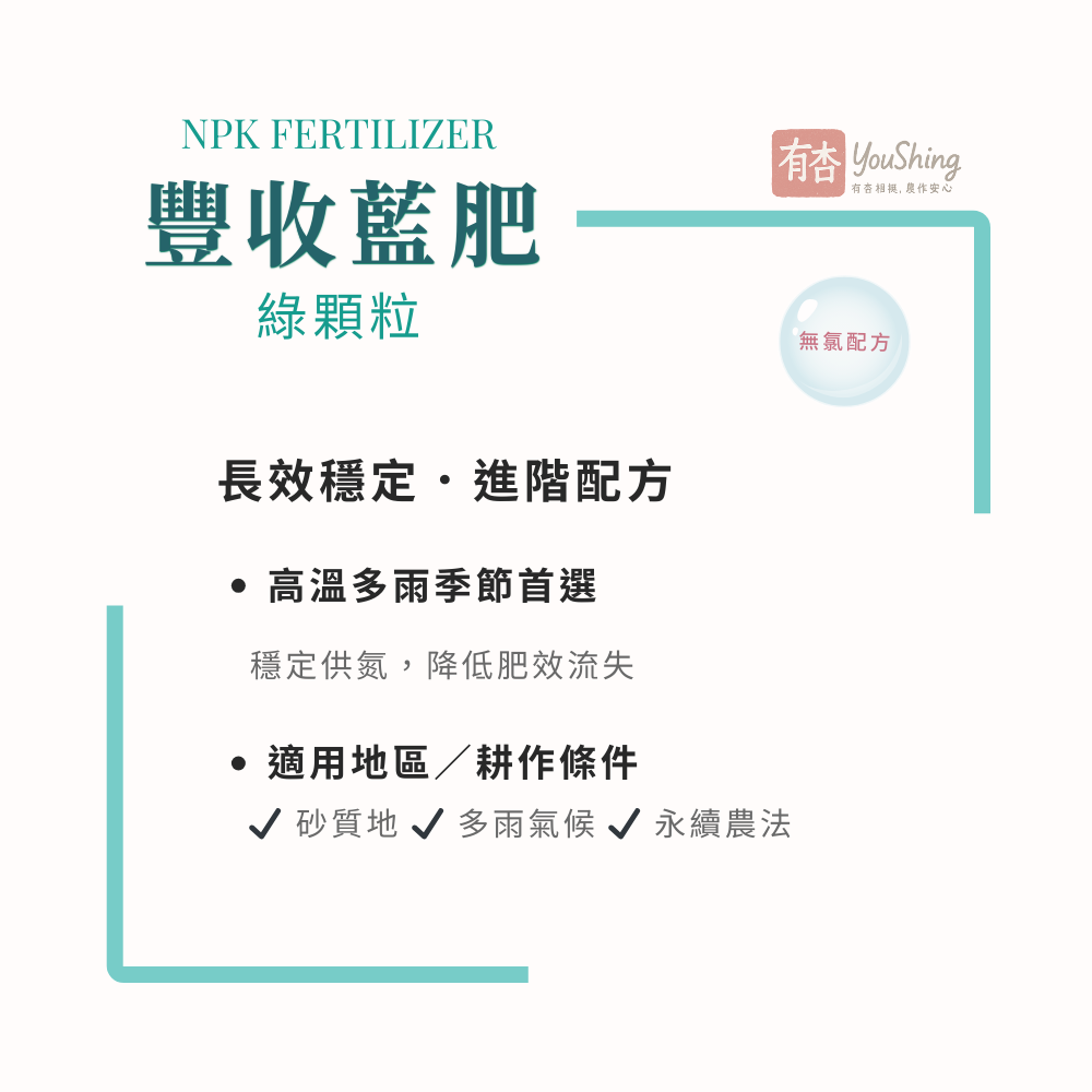 【有杏】豐收藍肥 綠粒 20kg｜歐洲進口 藍肥NPK 12-12-17+Mg+B｜高鉀肥 長效穩定配方 DMPP-細節圖5
