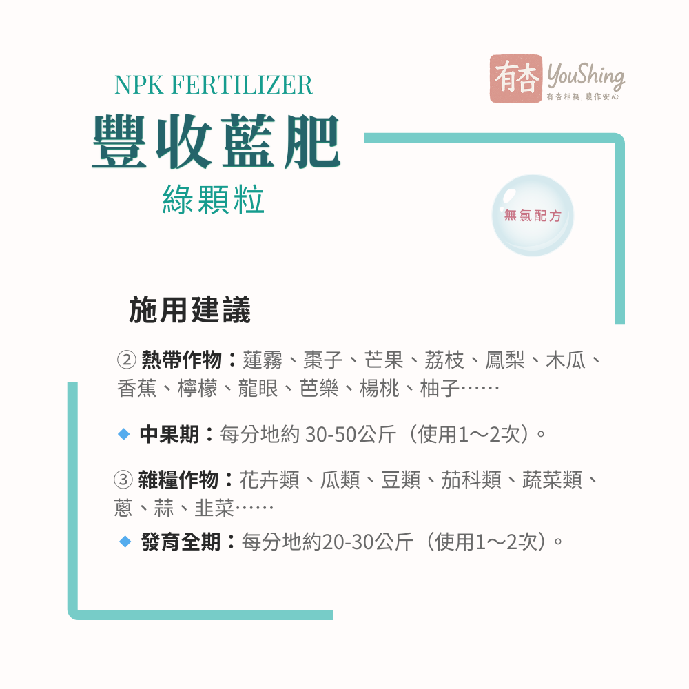 【有杏】豐收藍肥 綠粒 20kg｜歐洲進口 藍肥NPK 12-12-17+Mg+B｜高鉀肥 長效穩定配方 DMPP-細節圖7