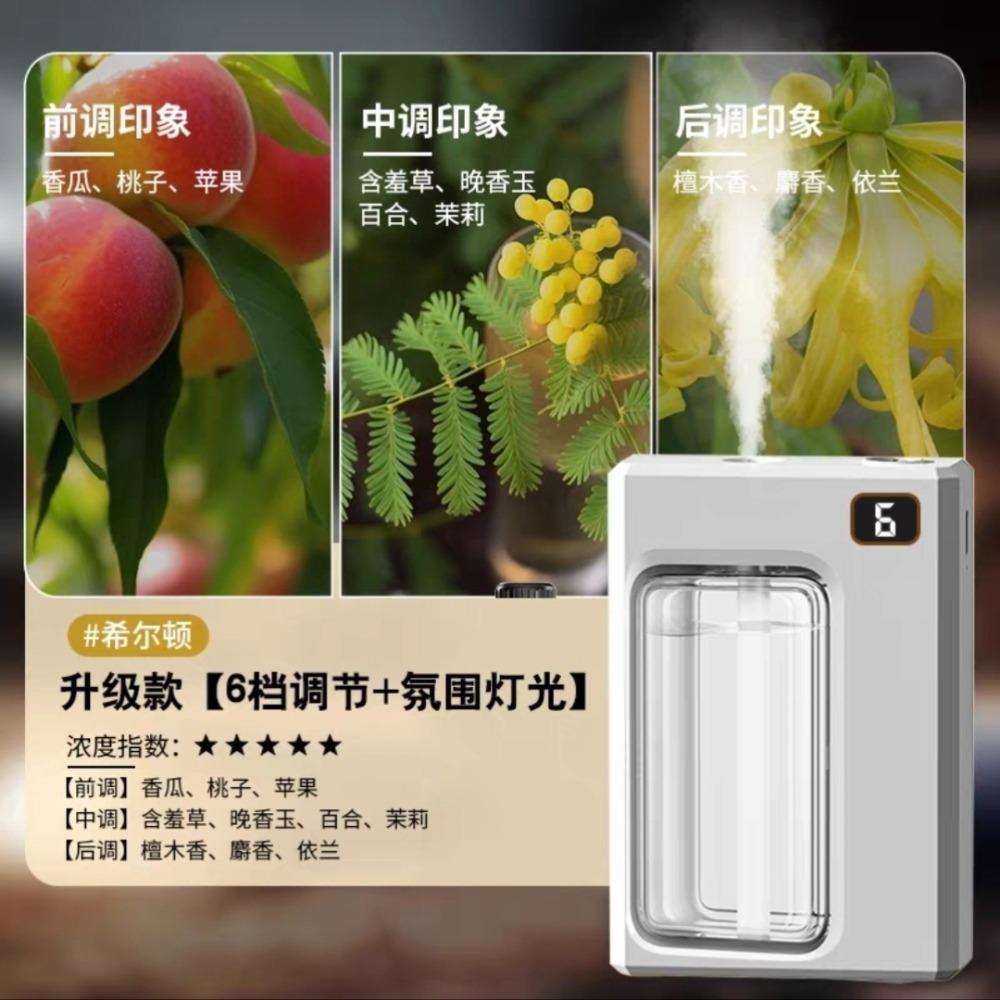 新升級智能香薰機 6檔調節 自動噴擴香 臥室廁所除臭去異味 空氣清淨 香氛噴霧持久流香 小夜燈 呼吸氛圍燈香水 精油-規格圖11